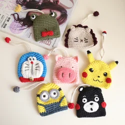 Cartoon Cute Knitting Key Case Hand-Woven Key Protector Women's Cartoon Car Key Case Finished Product