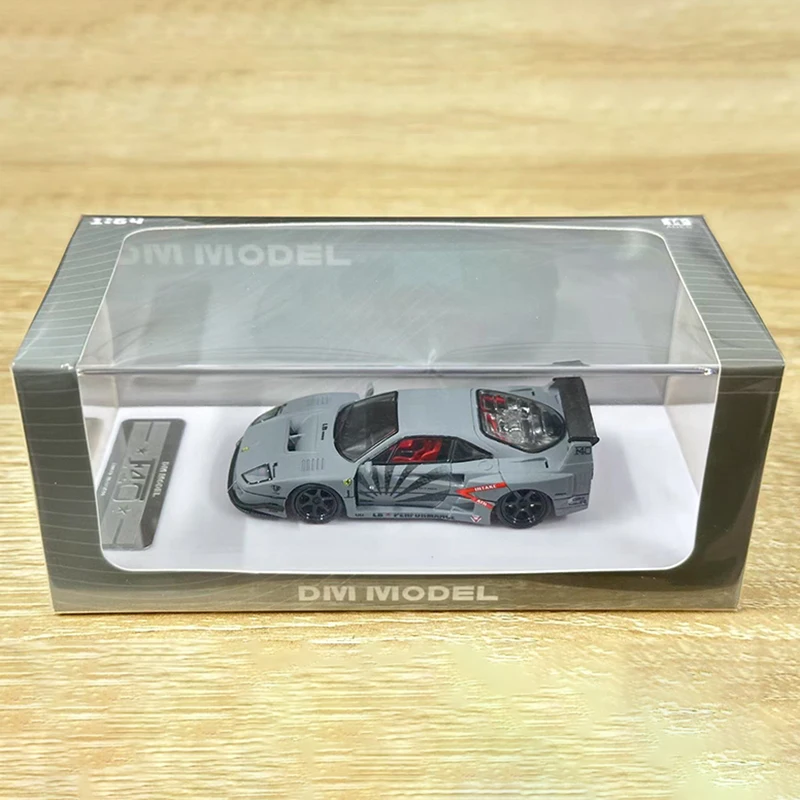 

DM MODEL 1:64 Scale LBWK F40 Battle Gray Alloy Car Model Classics Adult Souvenir Gift Static Display