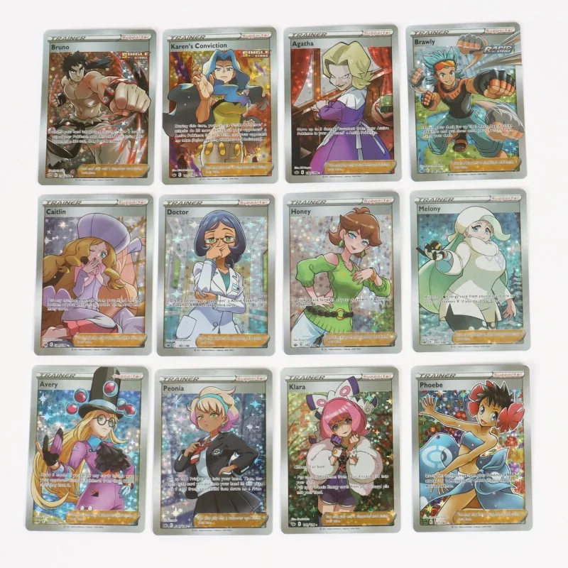 Pokemon Trainer Cards No Repeat English Version Game Battle Carte Pokemon Trading Shining Proxy Card Toys Children Gift