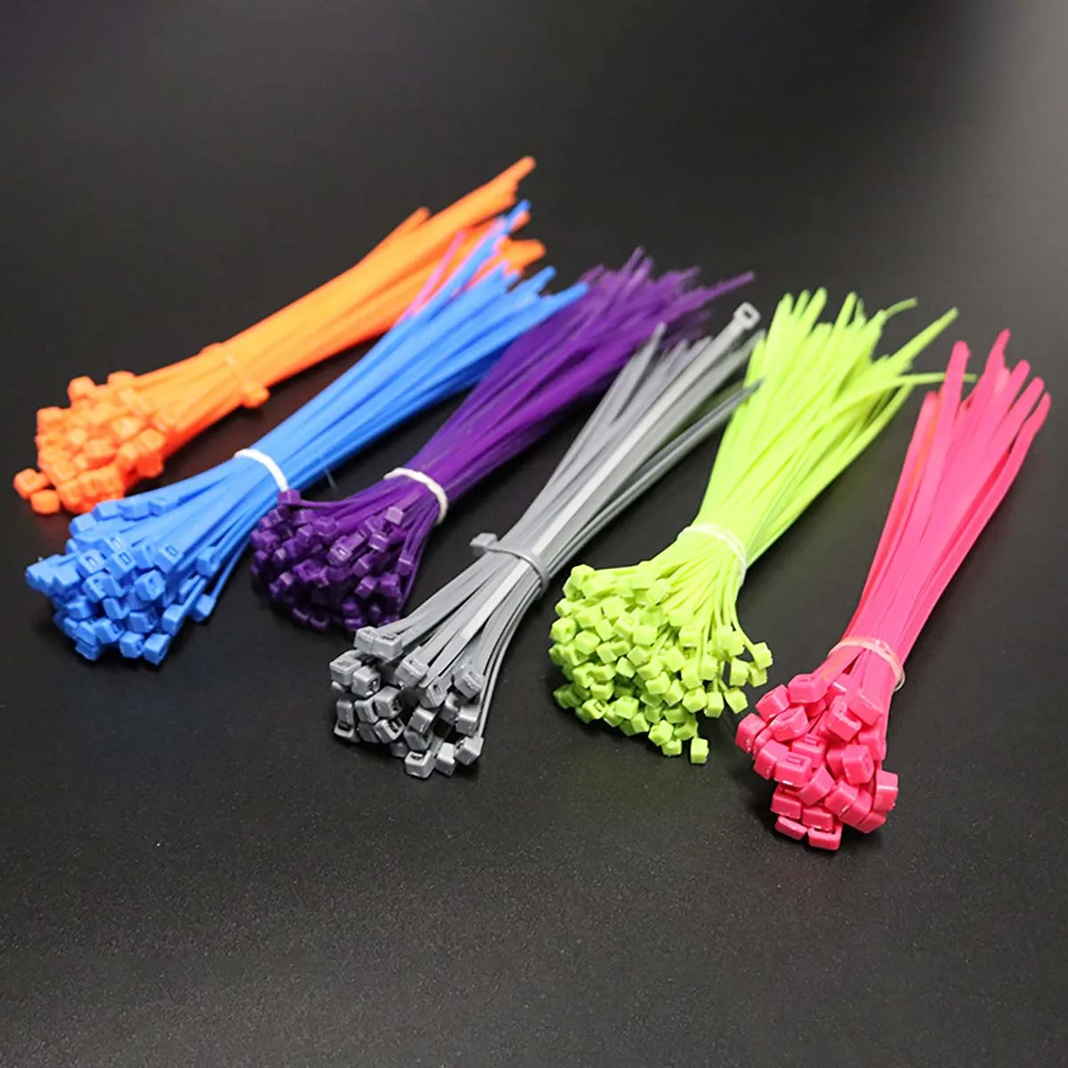 100pcs/a bag 3x100mm Width 1.8mm Self-locking Cable Ties Nylon Plastic Tie Wire Organiser Fastens Blue Brown Pink Orange