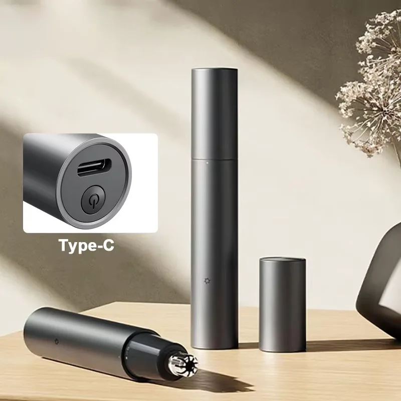 

Электрический триммер для волос в носу, портативный перезаряжаемый триммер для волос в носу, мини-триммер, очиститель ноздрей