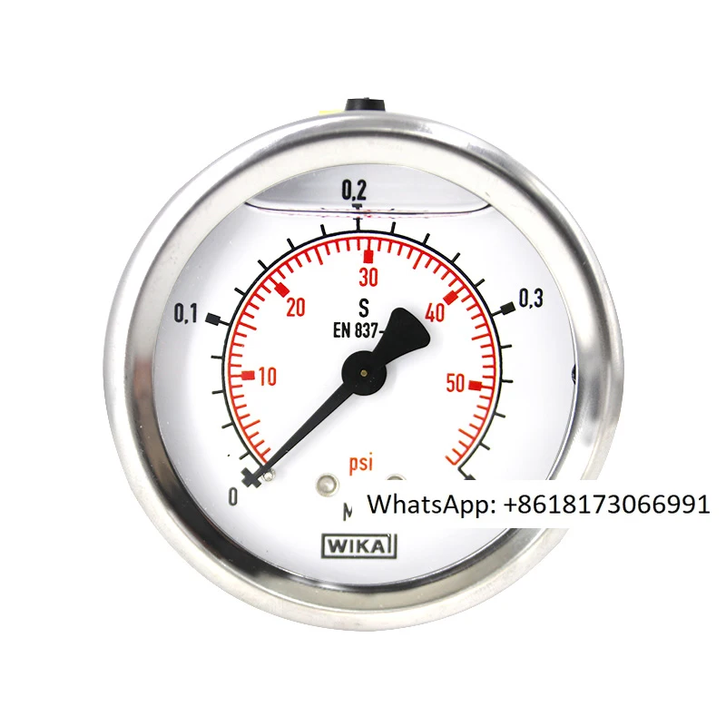 German WIKA hydraulic shock resistant EN837 pressure gauge 213.53.063 axial radial pressure oil pressure gauge