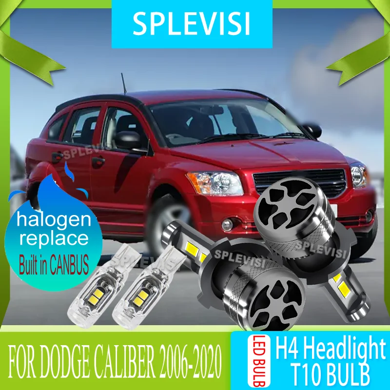 LED Headlight High Low Built-in Intelligent Canbus Resistor & Fan For DODGE CALIBER 2006 2007 2008 2009 2010 2011 2012 2013-2020