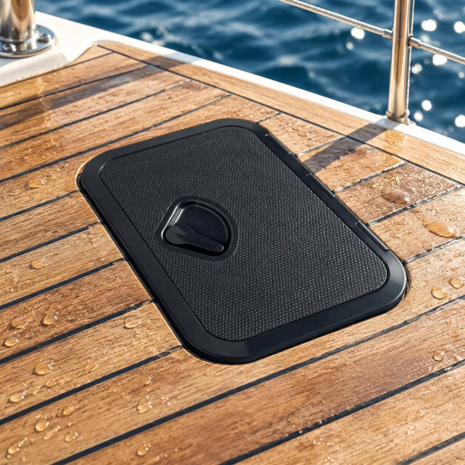 Deck Hatch Cover Weather-Tight ABS Marine Deck Hatch Cover with Integrated Hinge Lockable Non-Slip view 5