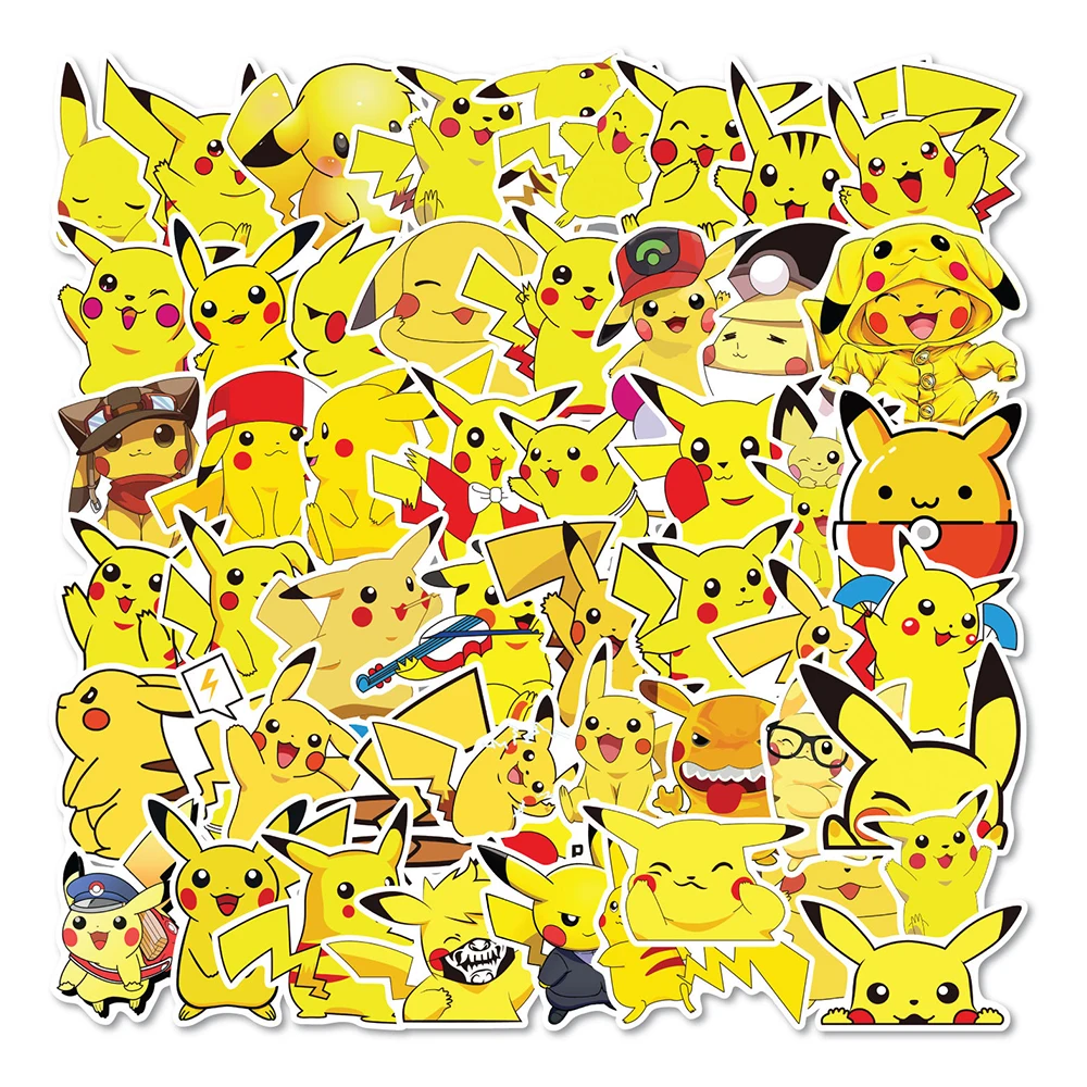 10/30/50Pcs Pokemon Pikachu Stickers Grappige Decals Kids Gift Classic Diy Speelgoed Voor Telefoon Koffer Plakboek koelkast Anime Sticker