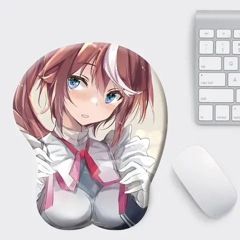3D Anime Girl Mouse Pad Anti-Slip Kawaii Wrist Rest Pad Home Office Cartoon Gaming Mousepad Laptop Table PC Accessories