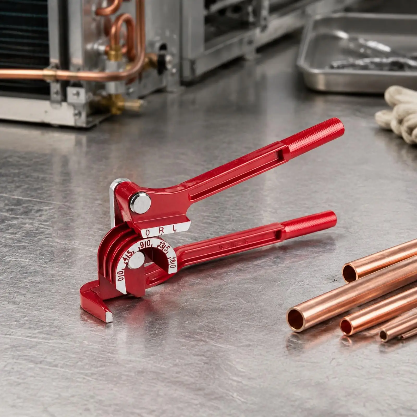 Hand Lever Tube Bender for Copper Aluminum Tubing with Angle Gauge Manual Workshop Pipe Tool - view 5