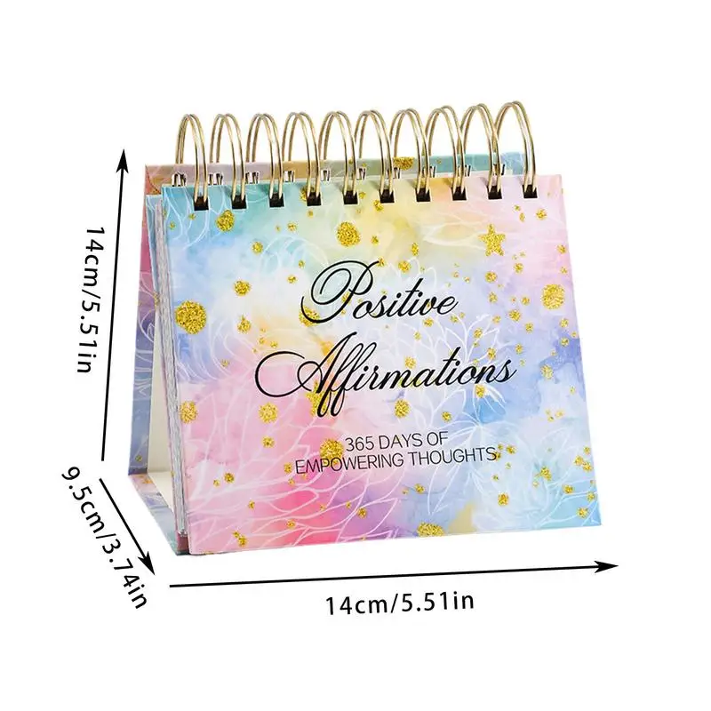 365 يوما تأكيدات إيجابية أجندة مكتبية /رزنامة مكتبية 2025 الدائمة F-lip لفائف تقويم مكتبي مع اقتباسات ملهمة