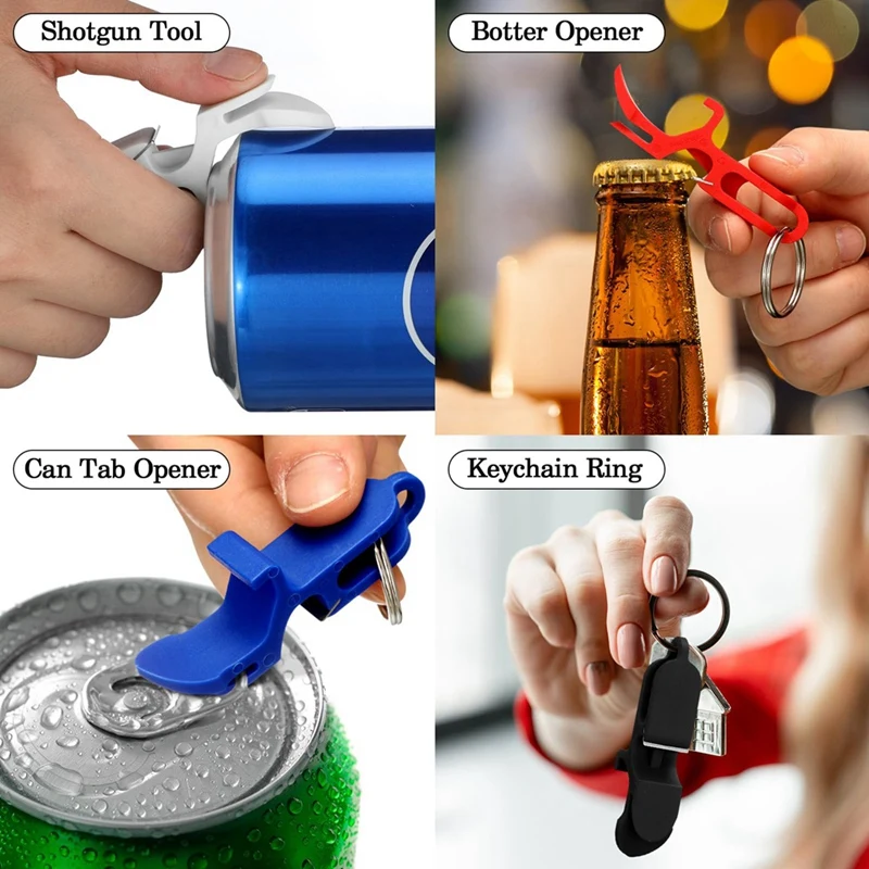 20 PCS Beer Tool Beer Keychain Bottle Opener Multicolor Plastic For Party Favors Wedding Events Drinking Gift