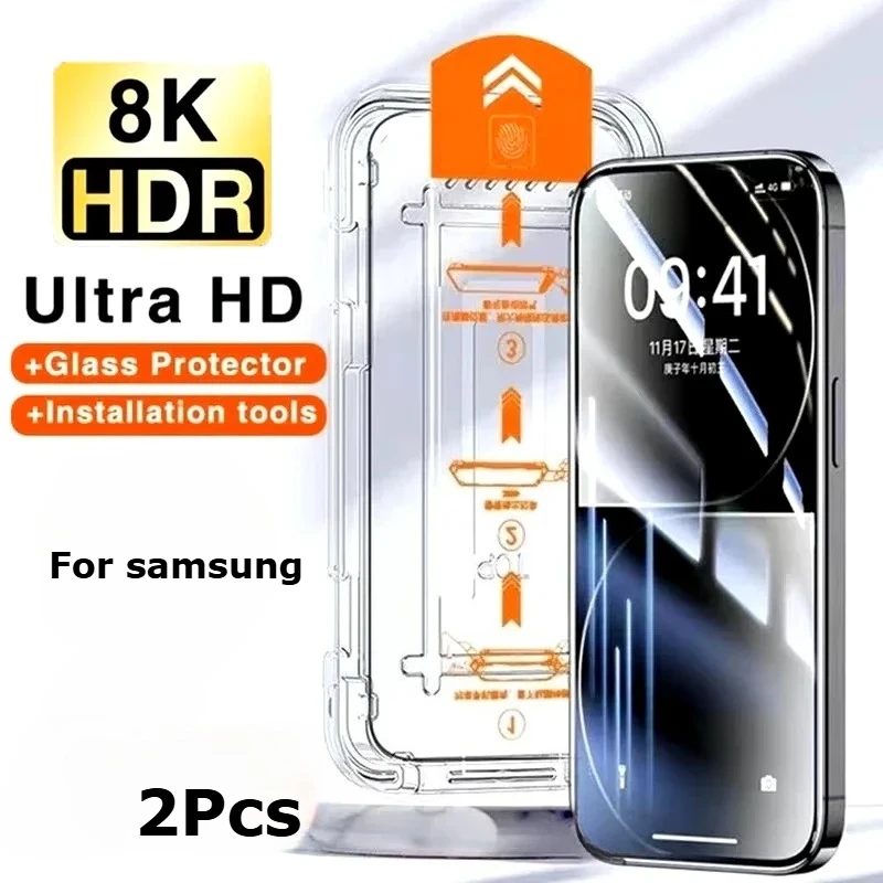 2 Stück HD-Displayschutzfolie für Samsung A27 A07 A17 A37 A57 A56 A36A06 A55 A54 A25 A05 A35 A16 A15 A26 Glasfolie, kostenlose Installation