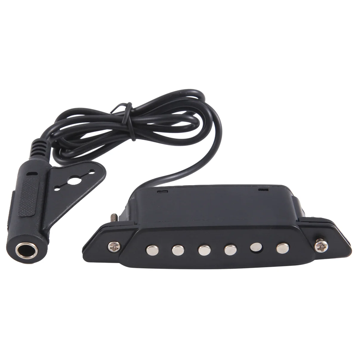 SH-85 Black 6 Hole Soundhole Pickup with Active Power Strap End-Pin Jack for Acoustic Guitar