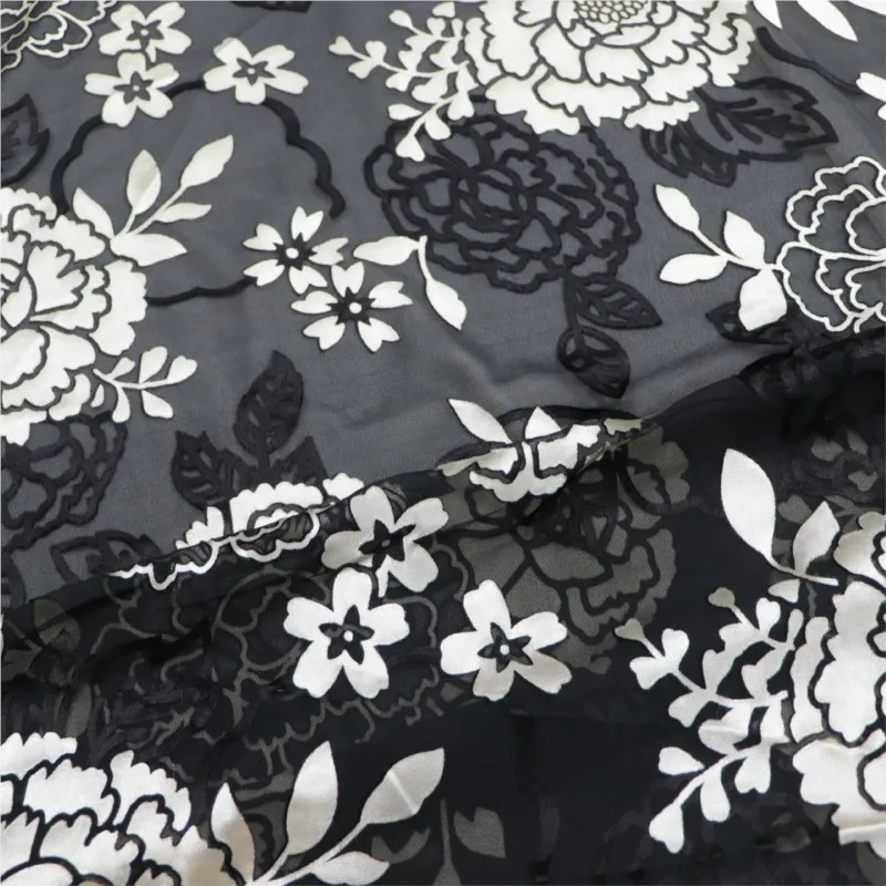 Gaun tidur cheongsam dari kain beludru gauze viscose brokat tenun bermotif cetak berwarna abu-abu tua