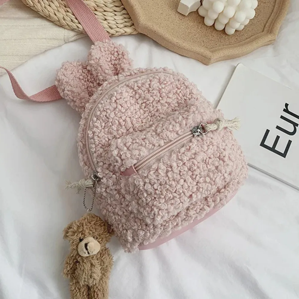 Piccolo coniglio di lana Eared zaino per le vacanze dei bambini peluche borsa per l'asilo portamonete carino regali di compleanno per bambini