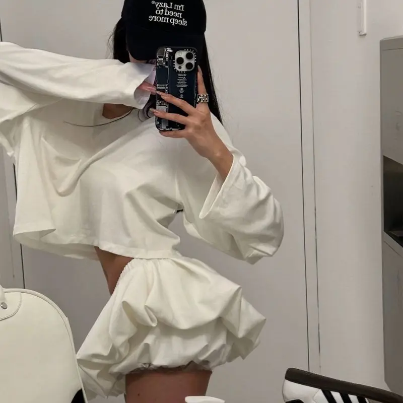 White women's culottes, American-style hot girl short low-waist pantsALace skirt with floral pattern