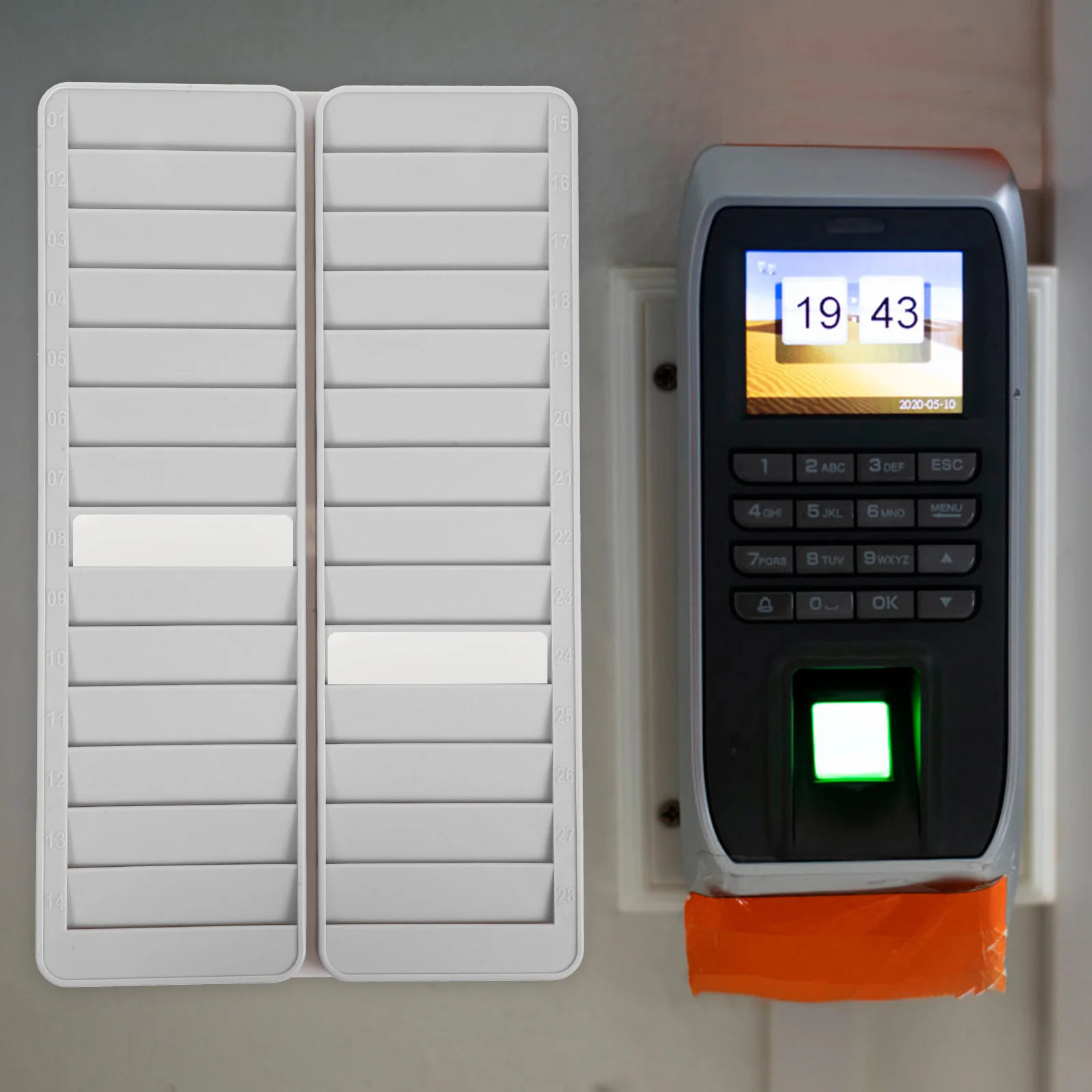 

Multi-Slots Card Rack Plastic Material Card Holder Work Cards Organizer Warehouse Label Holder Attendance Time Cards Storage