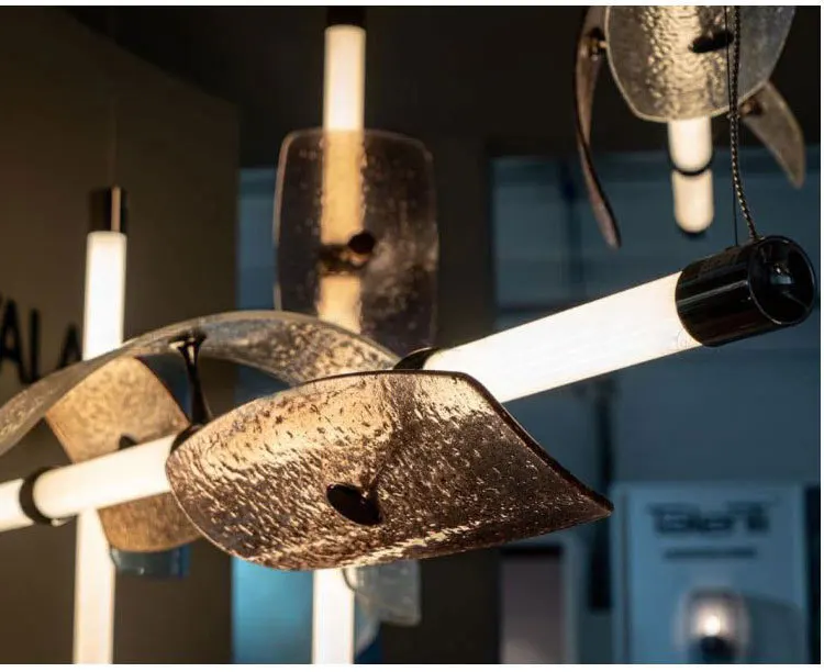 Moderne farbige Glas Pendel leuchte italienische Designer lange Röhre Pendel leuchte für Wohnzimmer Schlafzimmer LED Esstisch Hängelampe – Detail 2
