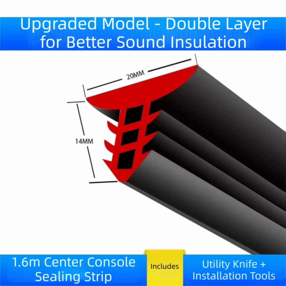 Rubber Material Dashboard Seal Strip Sound Dampening Noise Insulation Noise Reduction Trim Dustproof Design Flexible Trim