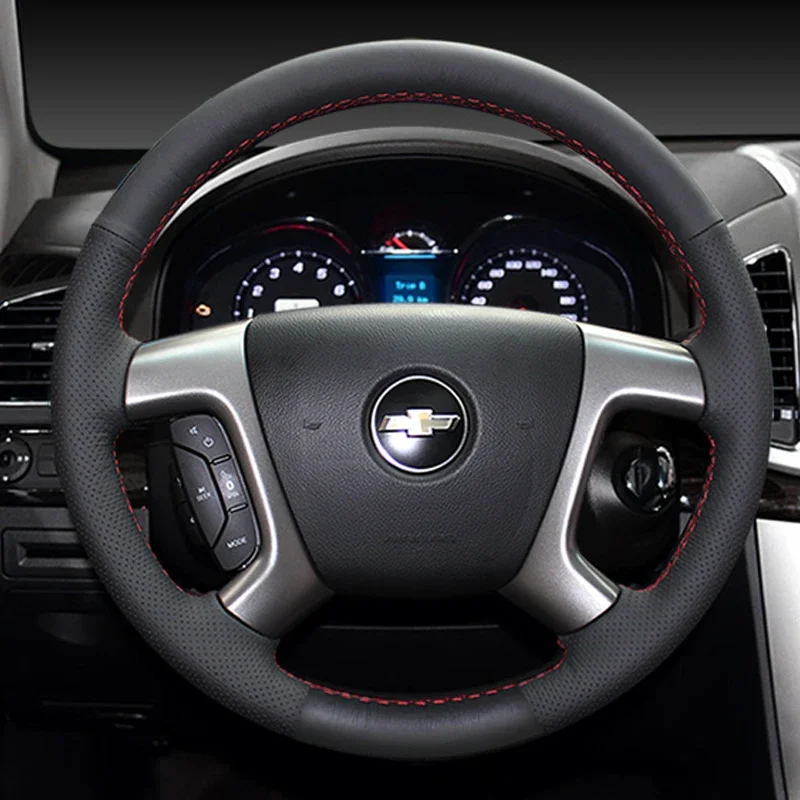 

DIY ручная вышивка персиковое дерево замшевый кожаный чехол на руль автомобиля для Chevrolet Captiva интерьер автоаксессуары