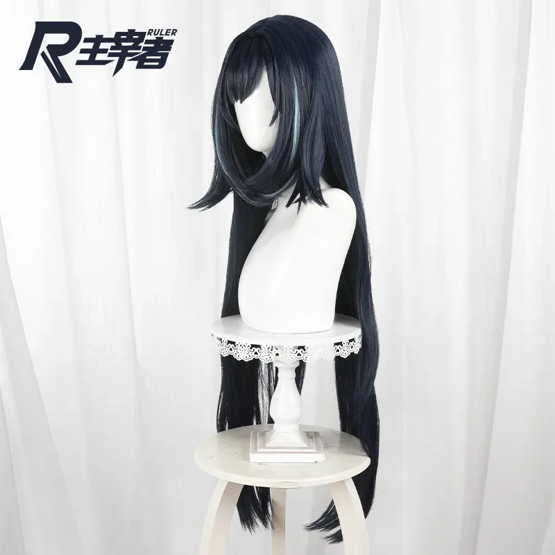 Game Genshin Impact Lan Yan Cosplay Wig For Women Girls Darkblue Long Cosplay Party Heat Resistant Free Wig Cap