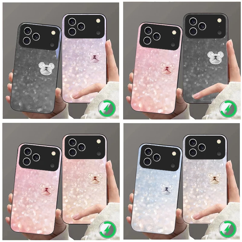 

Dreamy rose pink image Suitable For iPhone 16E 17 Pro Max 15 Pro 14 13 Plus 12 mini 11 16 Air 17Pro magnetism Glass Phone Case