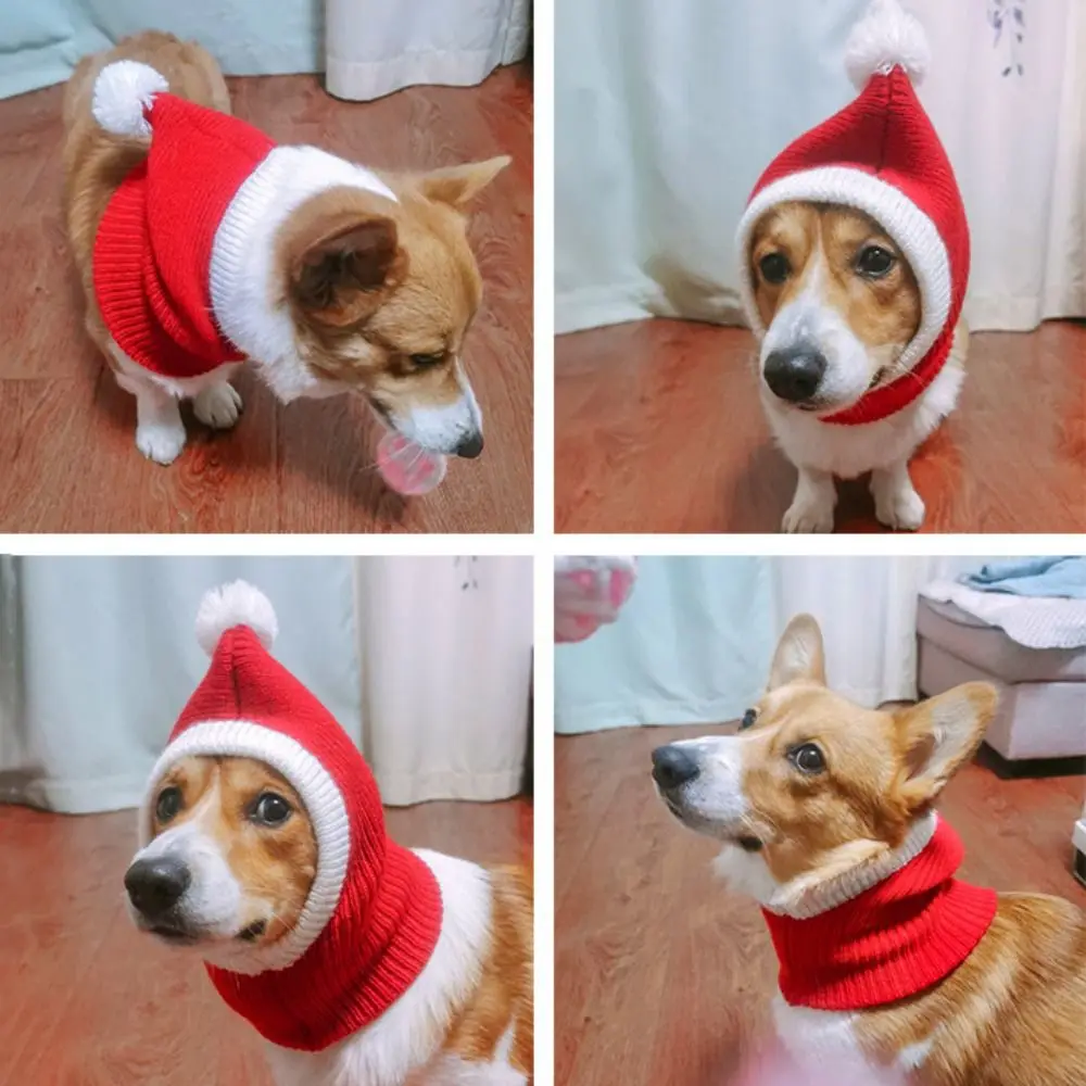 Gorro navideño para gatos, gorro tejido de lana para gatos de Año Nuevo, gorro de lana suave para mascotas, gorro de lana para invierno, gorro de Navidad rojo cálido para perros, Año Nuevo