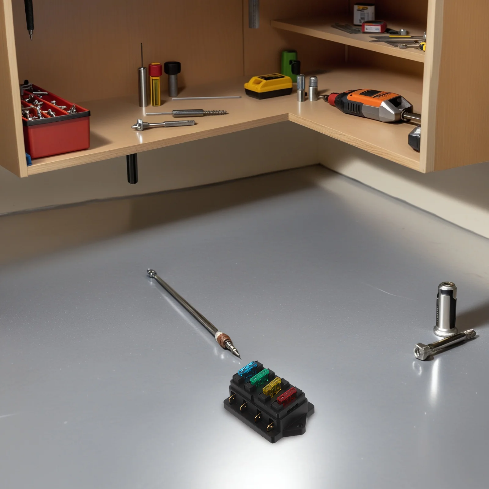 

Automotive Box Block 4-Compartment Transparent Cover Splash-Proof Car Electrical Circuit Protection Fuse Holder 12V