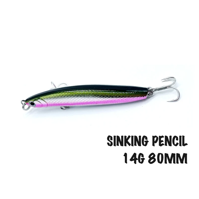 THRITOP Fishing Lure Top Pencil Wobblers Hard Bait 14G 80MM 5 Different Colors TP193 Long Casting Artificial Lure For Fishing