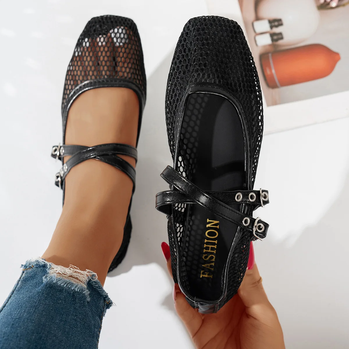 

women 2026 new Flat Shoes Women Hollow Ballet Flats Comfort Soft Soled Dance Shoe Summer Casual Sandals Flat shoes