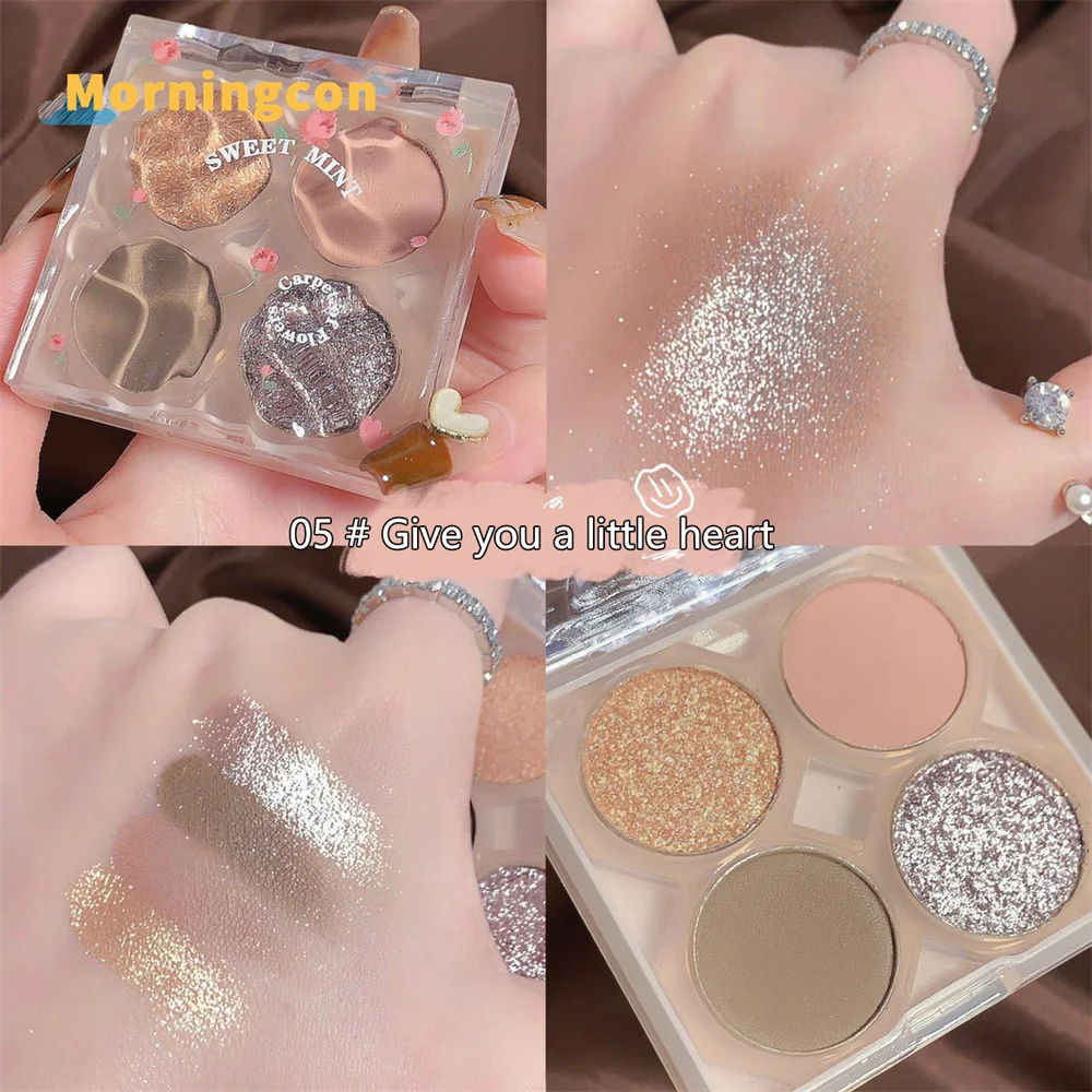 4-color Eye Shadow Palette Iris Purple Glitter Pearly Eyeshadow Palette Fashion Korean Shiny Eye Shadow Charming Eye Makeup