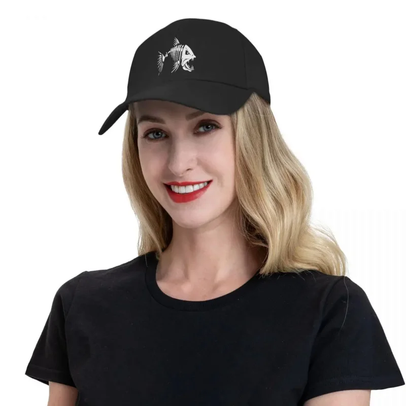 Fashion fish bone fishing skeleton baseball cap women men adjustable dad hat sun protection snapback caps