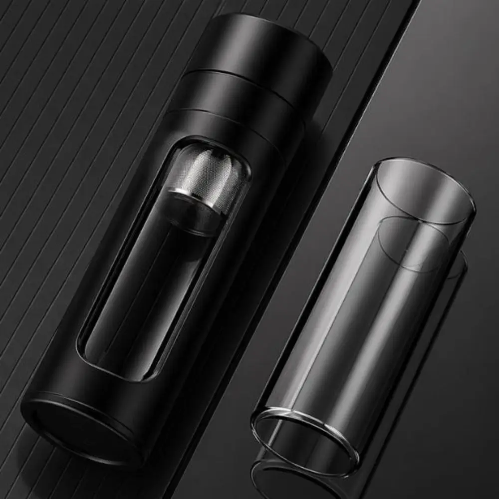 Anti-Scald Glass Water Bottle Leak-proof One Click Opening Tea Separation Cup Drop-Proof Large Capacity Tea Water Cup Men Women
