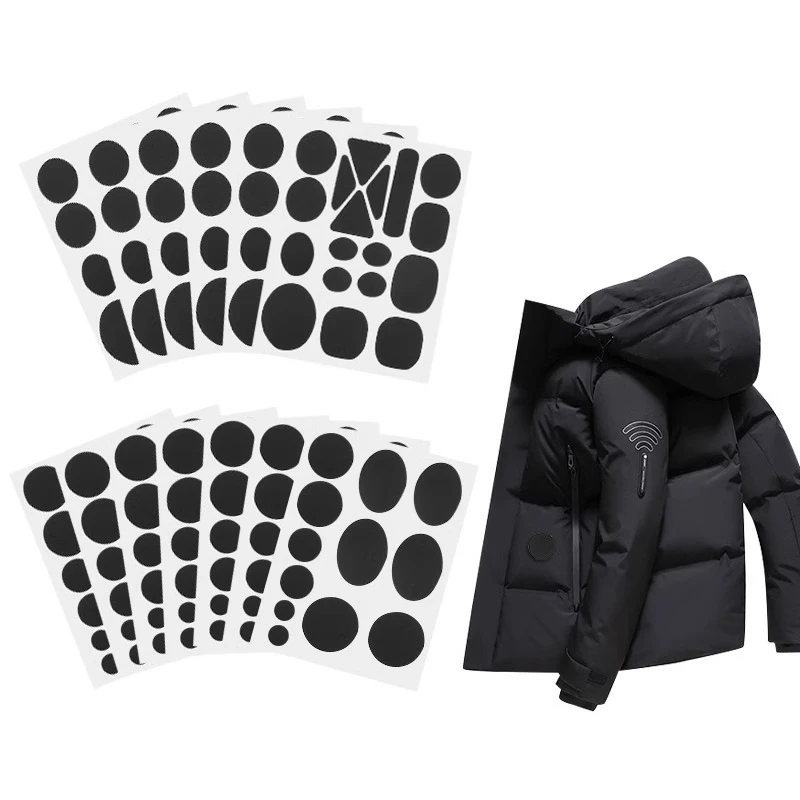 

1Set Self-Adhesive Clothing Repair Patches Assorted Shapes Universal Durable Fabric Fixes For Down Jackets And Garments