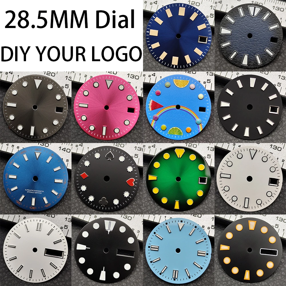 28.5 مللي متر تقويم واحد/مزدوج ساعة الطلب صالح ل NH35/NH36 حركة اكسسوارات ساعة أجزاء العقيمة ساعة الطلب