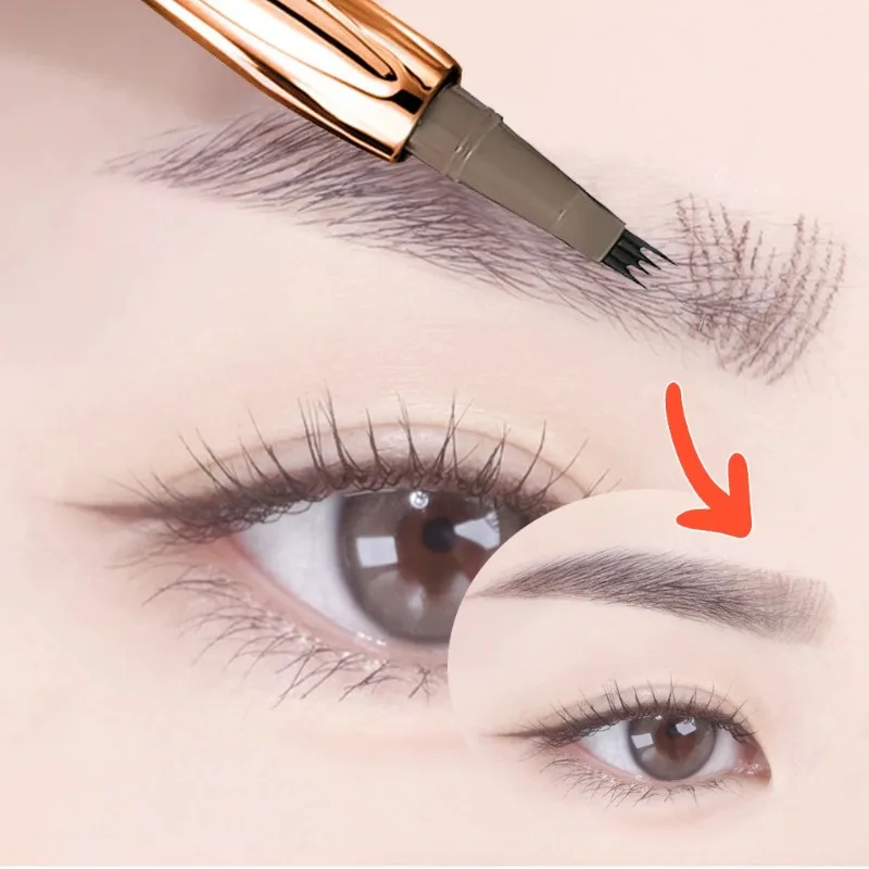 Ultra-fine 4 Point Eyebrow Pencil Wild Natural Non-smudge Eyebrow Tattoo Enhancer Tint Easy To Grip Liquid Brow Pen Korea Makeup