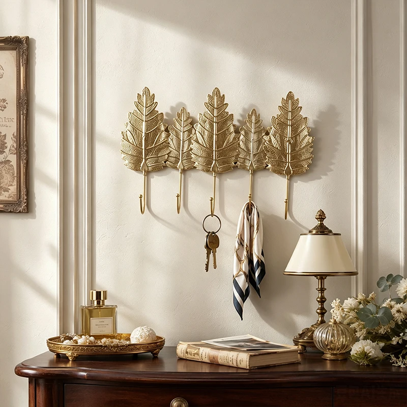 ganchos-decorativos-de-parede-em-forma-de-folha-dourada-organizador-de-chaves-chapeus-e-bolsas-decoracao-para-entrada-e-sala-de-estar