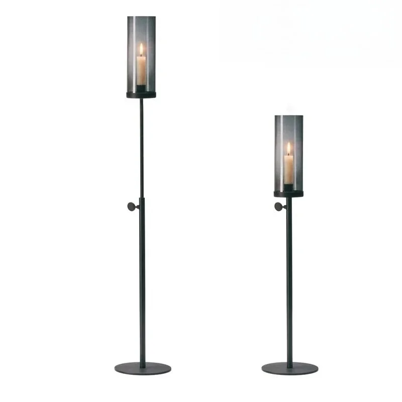 Lifting and lowering floor-to-ceiling candle holder ornament, high-end ambient candlelight aromatherapy candlelight