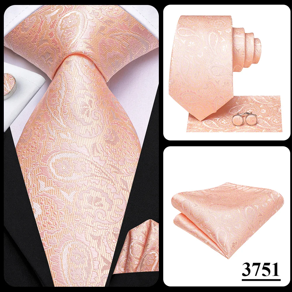 Herrenmode Einfarbiges Grün-Blaues Krawatten-, Taschentuch- und Manschettenknopf-Set für Smoking-Accessoires Klassische Luxus-Seidenkrawatte als Geschenk für Männer – Detail 33