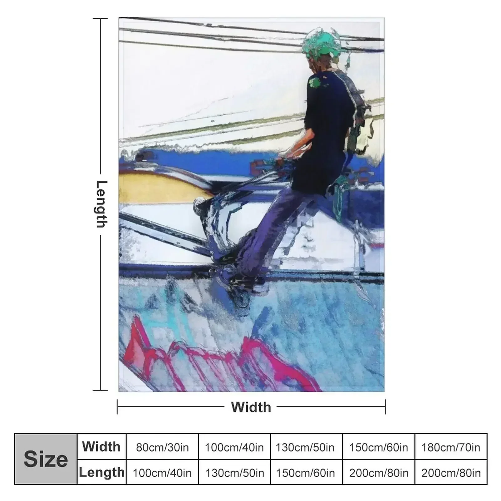 Hanging On-Stunt Scooter Artwork Throw Blanket anime Plaid Picnic Multi-Purpose Blankets