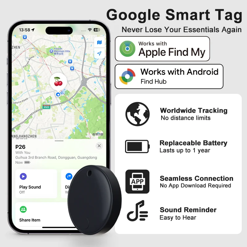 VYVYLABS جهاز تعقب ذكي لمكافحة خسر إنذار العلامة الذكية مفتاح مكتشف محفظة مكتشف APP سجل مكافحة خسر إنذار جهاز تعقب الحيوانات الأليفة الطفل مكتشف
