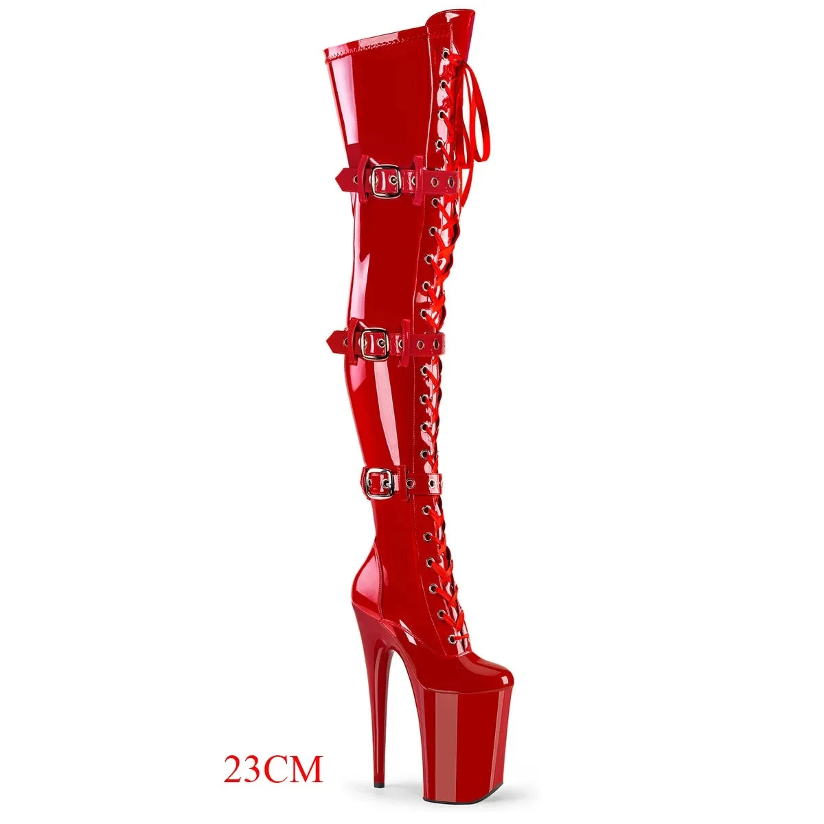 Sexy model 23cm heels available in custom colors, club pole dancing boots with 9-inch, thigh-high boots