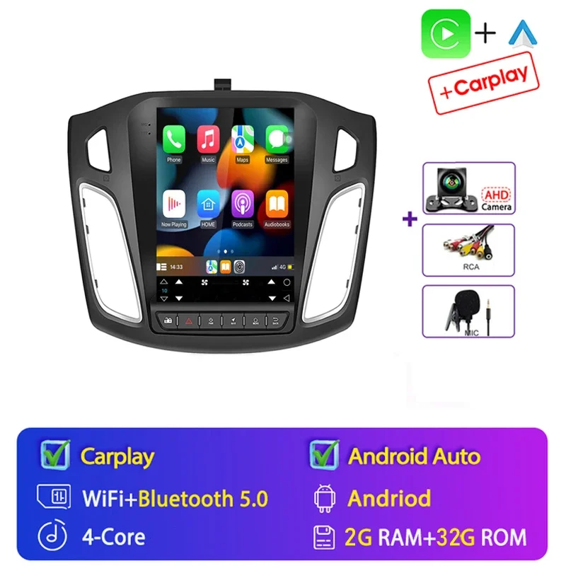 4G + WIFI Android 15 Stereo Voor Ford Focus 3 MK 3 2011-2017 2018 Auto Radio Multimedia Speler GPS 2din Carplay Auto DVD WIFI