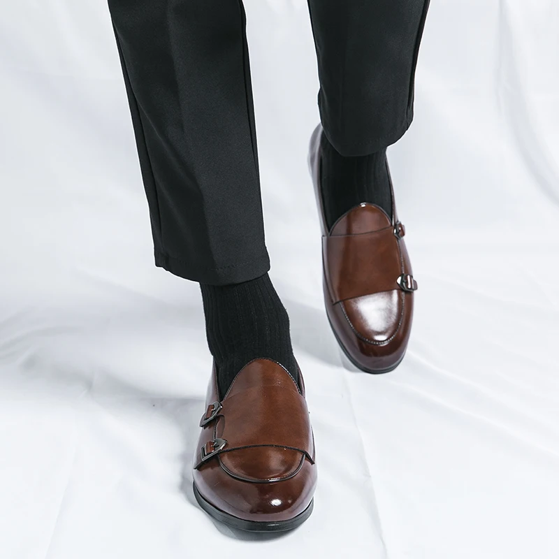 

Men's Cusual Leather Shoes Wedding Party Shoes Fashion Men Slip-on Buckle Shoe Mens Loafers Moccasins Driving Flats