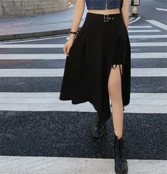 Saia Longa Mulheres Sólida Simples Todo Jogo De Cintura Alta Feminina Coreano Moda Feminina Casual Confortável Vintage Harajuku Suave