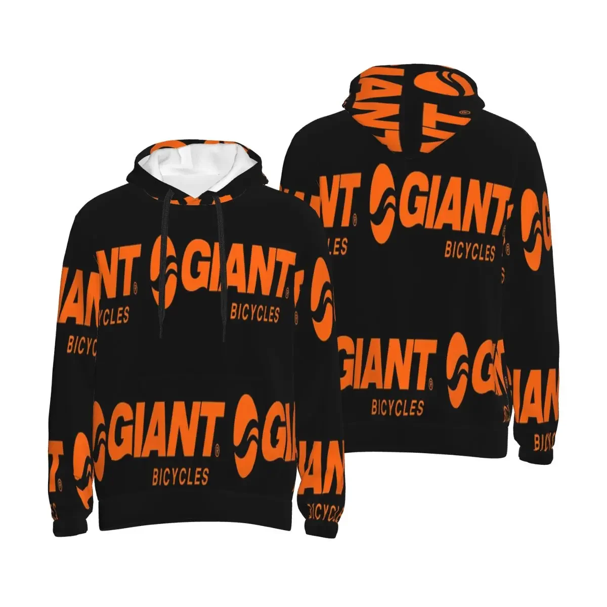 Sudadera con capucha de bicicleta naranja gigante, jersey de Hip Hop, sudadera de otoño e invierno para hombre y mujer, Tops de manga larga