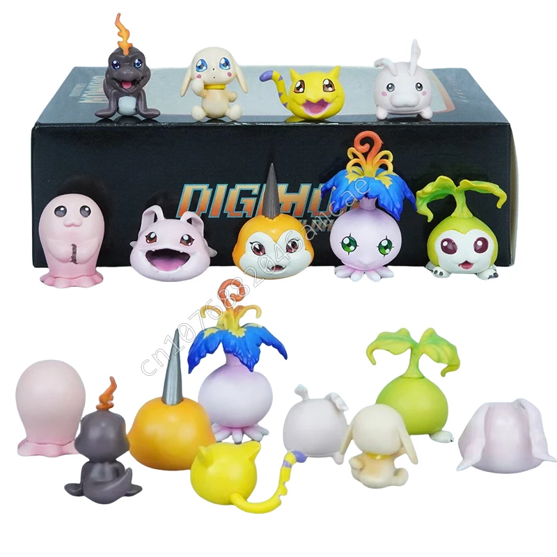 

HOT In Stock Gk Digimon Adventure Infancy Digimon Anime Figure Koromon Tunomon Mochimon Pyocomon Pukamon 9pcs Suit Figure Toys