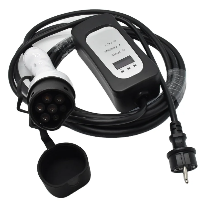 

Кабель для зарядки электромобилей Mode 2, разъем Type 2 (гнездо), 16А, портативный, IEC62196, портативный разъем Type 2 для зарядки электромобилей