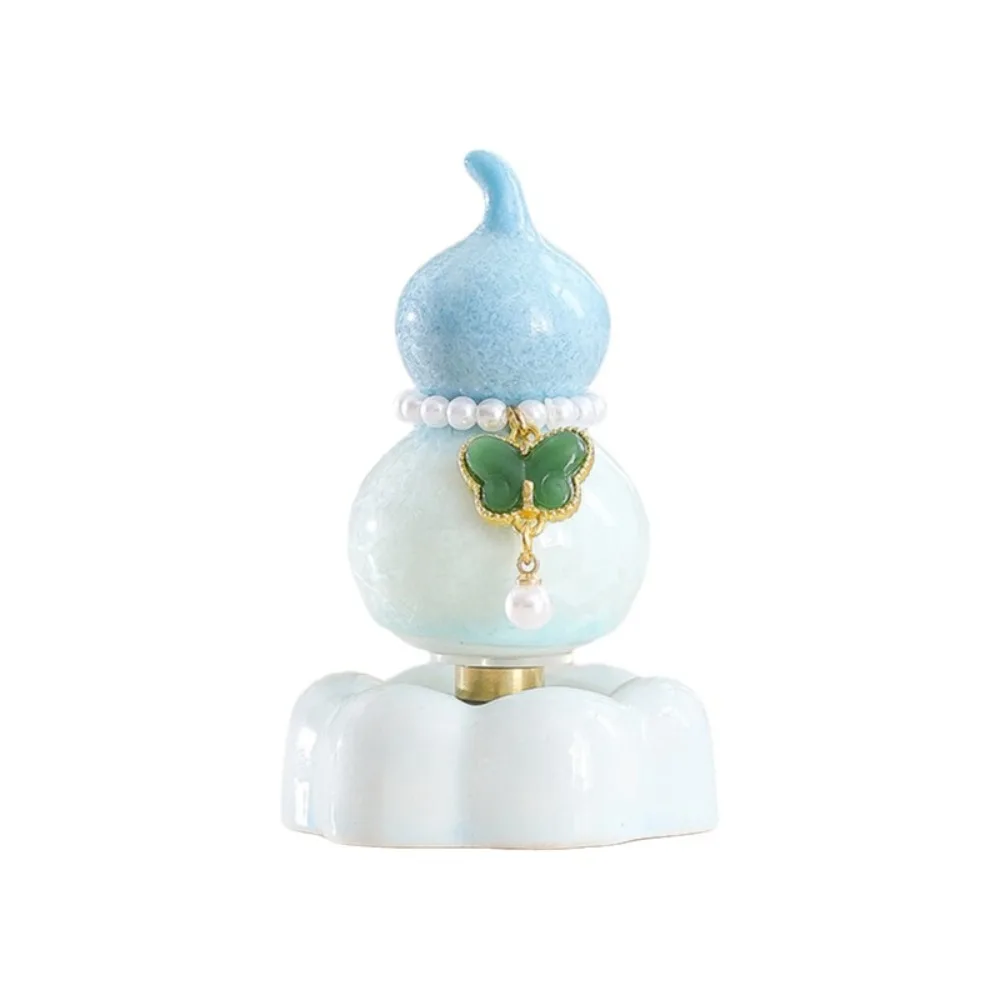 360° Rotation Ceramic Calabash Statue Exquisite Multicolored Rotating Lucky Gourd Lucky Mini Gourd Ornament Table Decoration