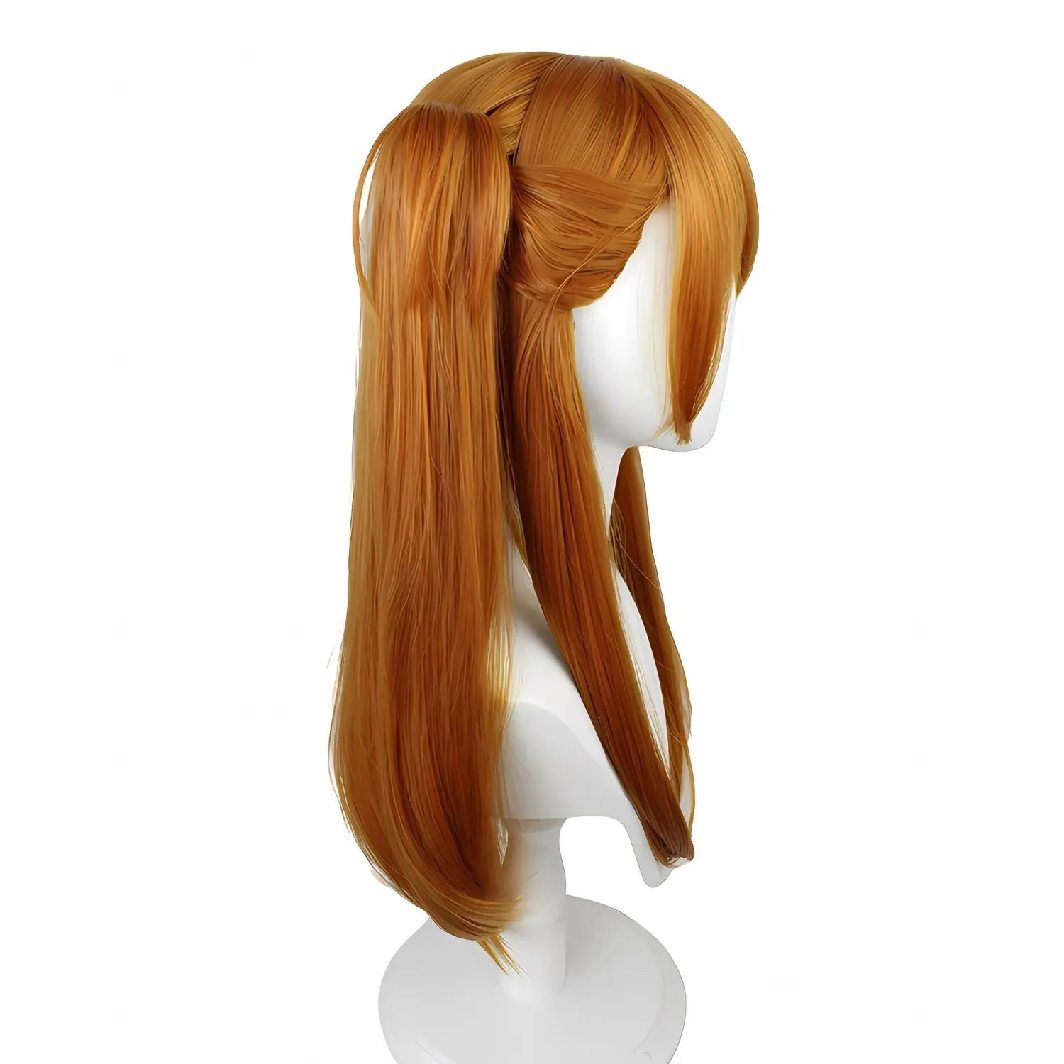 EVA Asuka Langley Perücke – Double Tail Anime Cosplay Haar, synthetische Kopfhaut, Prinzessinnen-Stil, Evangelion Fan-Kostüm