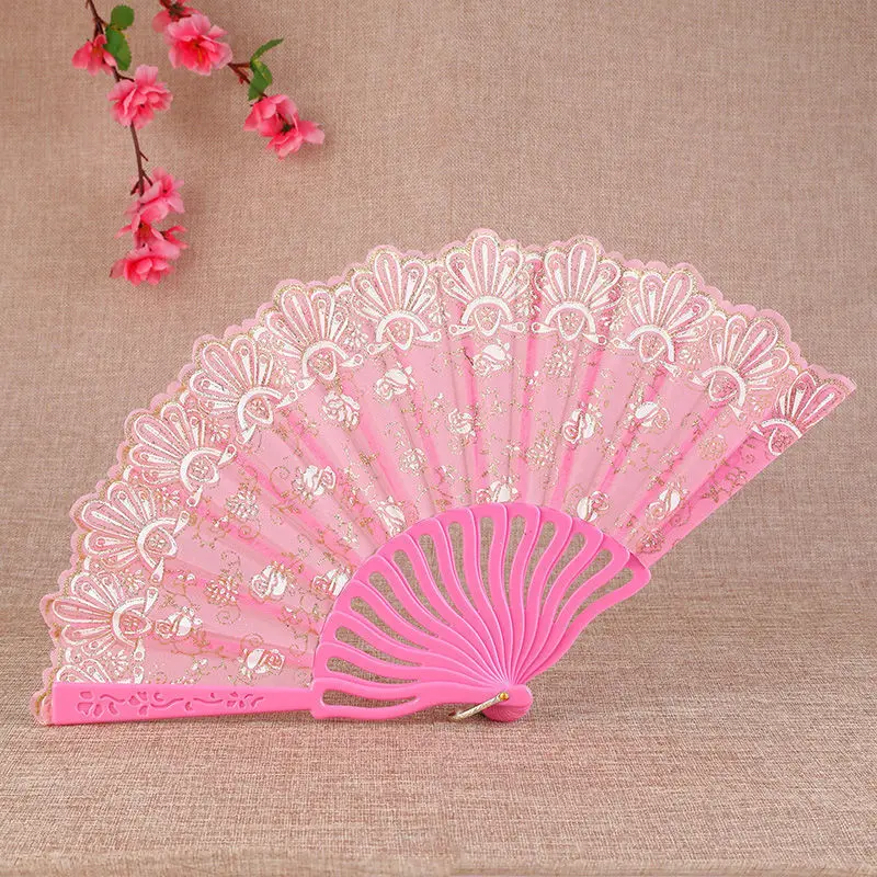 Abanico de Rosa Antiguo Plegable para Fiesta, Boda, Decoración y Recuerdo
