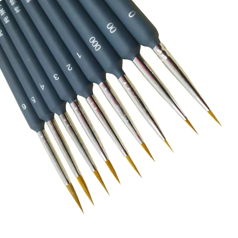 Number Painting Brush Miniature Paint Brush Set Professional Nylon Number Painting Brush Hook Line Pen Hand Painted A3